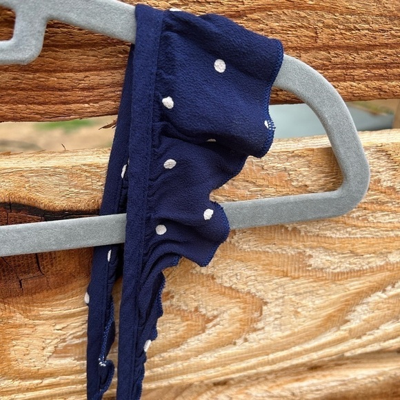 Madewell navy polka dot summer‎ dress. Button front, flutter sleeves. Sz 2 - Picture 3 of 5